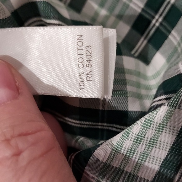 Banana Republic Green and White Plaid Button Down Shirt Size Small - Picture 10 of 13